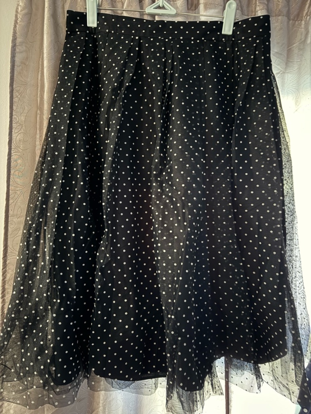 J. Crew Black Polka Dot Circle Skirt